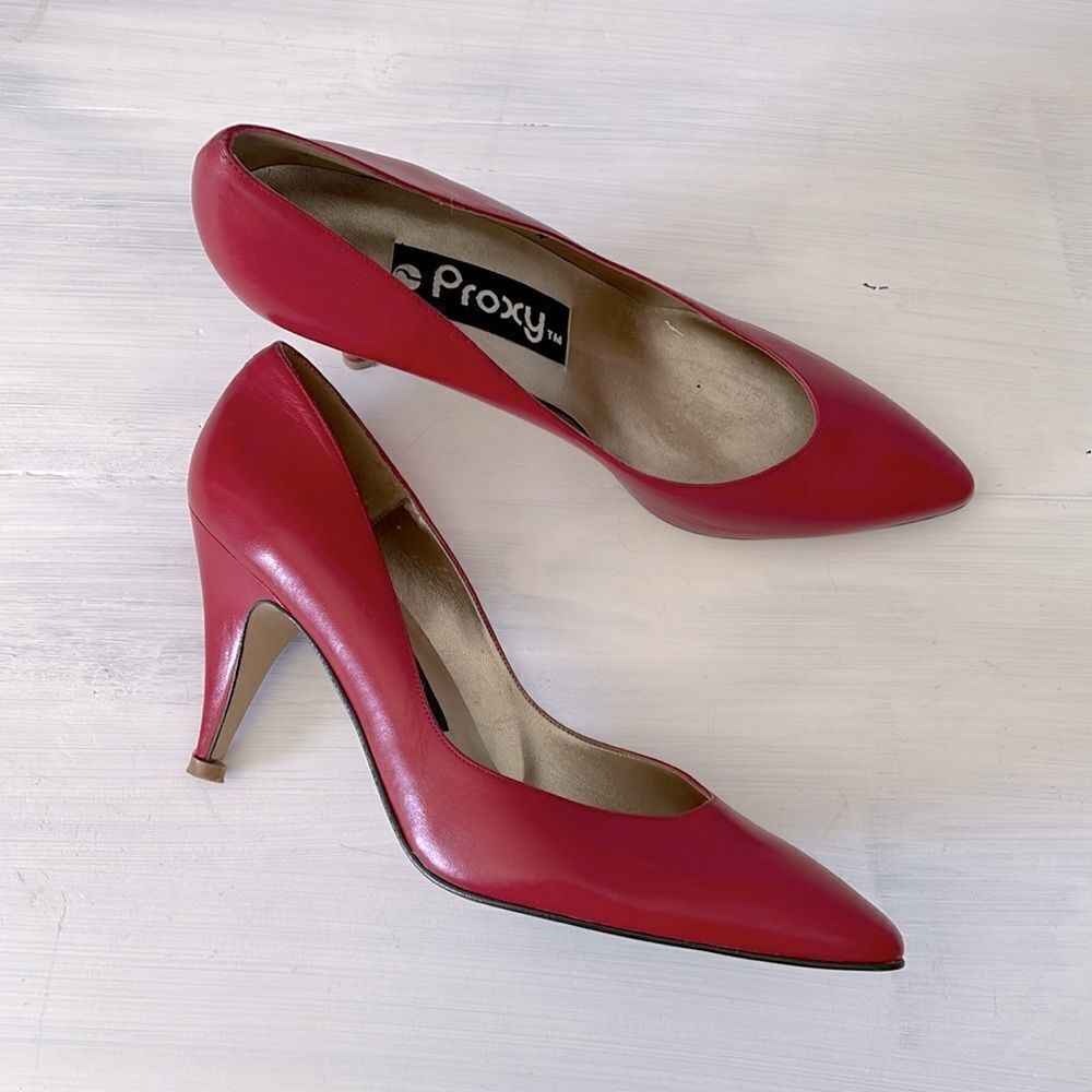 Proxy vintage 80s Blonde heels in red womens size 8
